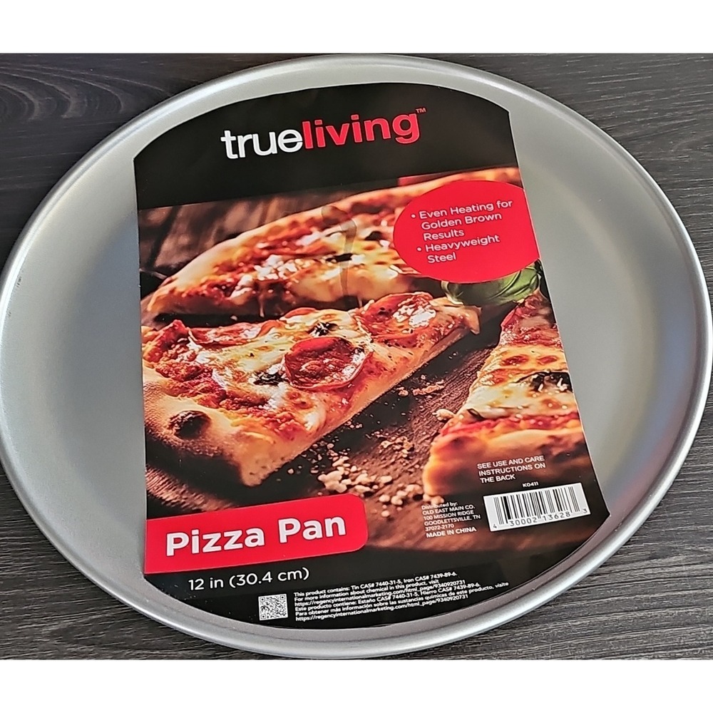 True Living Steel Pizza Pan 12 in (30.4 cm) Round Silver Even Heating